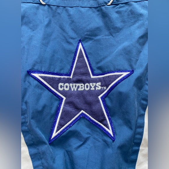 Vintage 90s Triple Fat Goose Dallas Cowboys NFL Blue Windbreaker Jacket Men's XL - Picture 12 of 13
